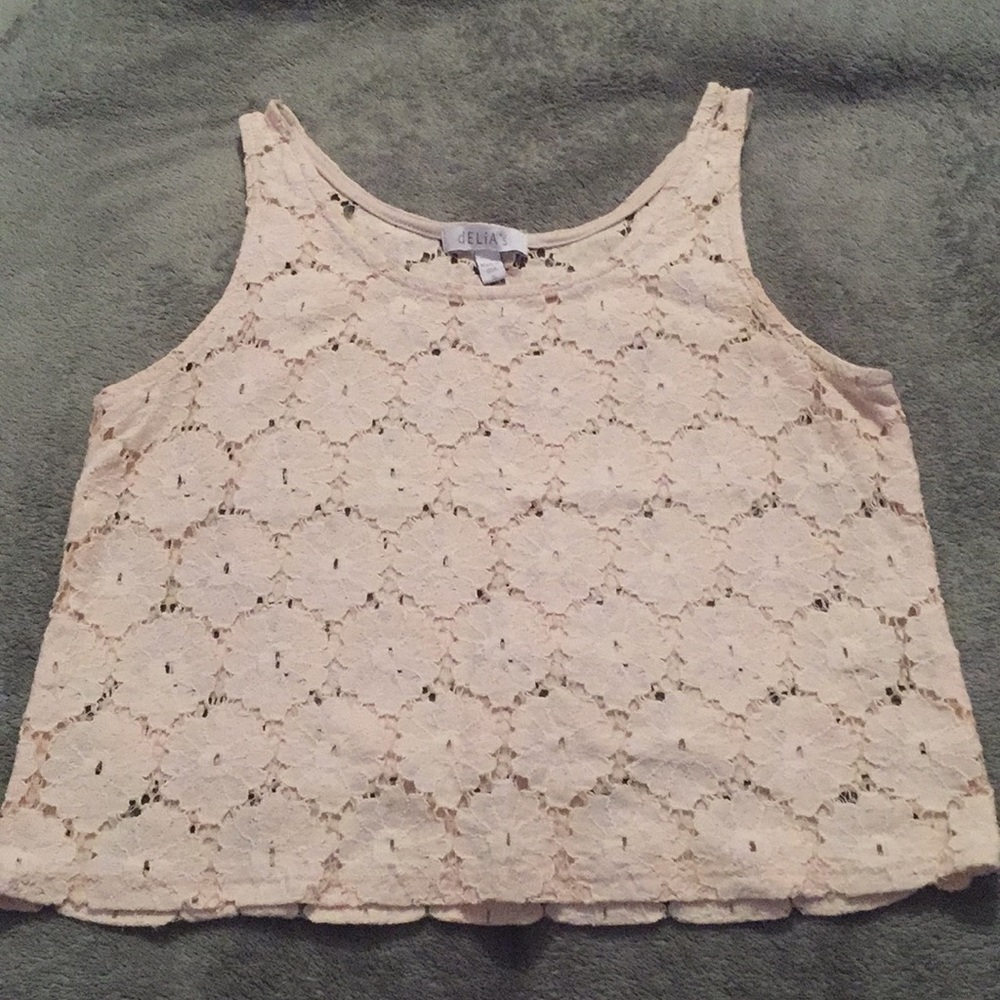 Beige crochet tank top
